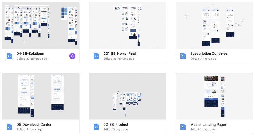 Figma workspace showing bluprnt components being built concurrently with Bluebeam site pages